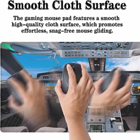 Aircraft Cockpit Full Desk Mouse Pad Modern Airplane Controls Large Gaming Mousepad for Keyboard PC.Home,Office 35.4"X15.7" in Saudi Arabia