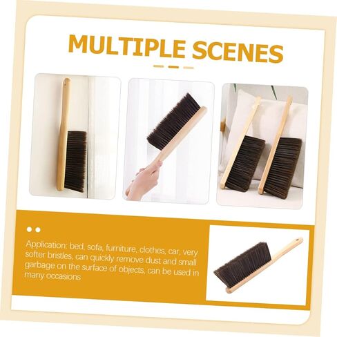 ULTECHNOVO Hand Broom Brush, 3pcs Hand Broom with Wood Handle, Horse Hair Brush Broom Handheld Dust Brush Cleaning Brush Soft Whisk Broom for Counter, Furniture, Carpet in Kuwait