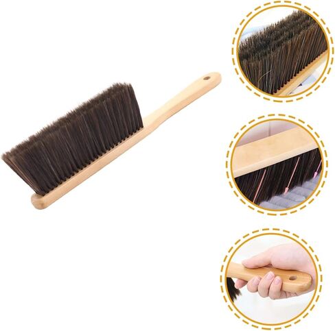 ULTECHNOVO Hand Broom Brush, 3pcs Hand Broom with Wood Handle, Horse Hair Brush Broom Handheld Dust Brush Cleaning Brush Soft Whisk Broom for Counter, Furniture, Carpet in Kuwait
