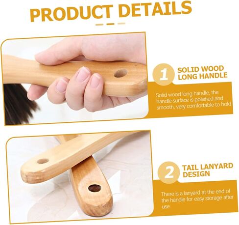 ULTECHNOVO Hand Broom Brush, 3pcs Hand Broom with Wood Handle, Horse Hair Brush Broom Handheld Dust Brush Cleaning Brush Soft Whisk Broom for Counter, Furniture, Carpet in Kuwait