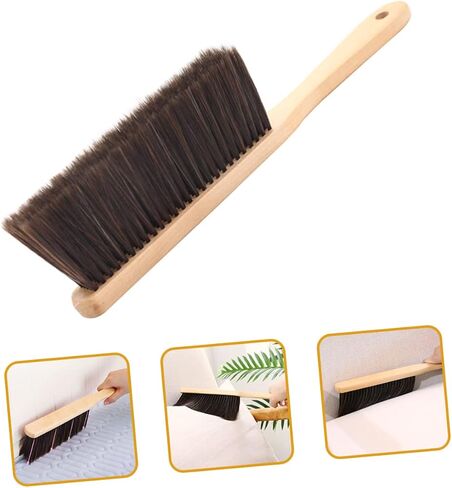 ULTECHNOVO Hand Broom Brush, 3pcs Hand Broom with Wood Handle, Horse Hair Brush Broom Handheld Dust Brush Cleaning Brush Soft Whisk Broom for Counter, Furniture, Carpet in Kuwait