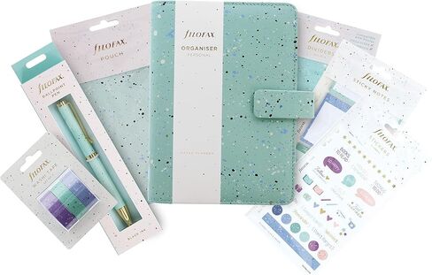 منظم تعبيرات Filofax ، حجم الجيب ، النعناع-Leather-Look ، لهجات رقائق الذهب ، ست حلقات ، مذكرات تقويم لمدة أسبوع إلى آخر ، متعدد اللغات ، 2025 (C028728-25) in Kuwait