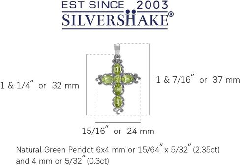 Silvershake Birthstone Gemstone 925 Sterling Silver Victorian Style Cross Pendant Necklace Christmas Jewelry Gift for Women in Kuwait