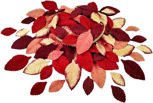Leaves Roses Flower Mulberry Paper Crafts Leaves Artificial Flowers Leaf Cut Out Paper for Scrapbooking Wedding Doll House Supplies Card. (White) in Kuwait