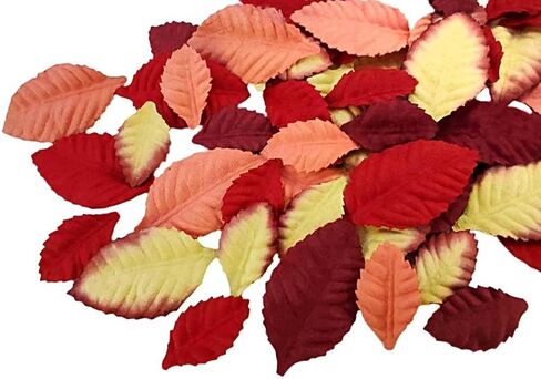 Leaves Roses Flower Mulberry Paper Crafts Leaves Artificial Flowers Leaf Cut Out Paper for Scrapbooking Wedding Doll House Supplies Card. (White) in Kuwait