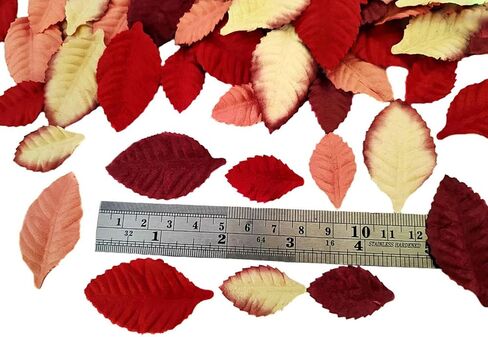 Leaves Roses Flower Mulberry Paper Crafts Leaves Artificial Flowers Leaf Cut Out Paper for Scrapbooking Wedding Doll House Supplies Card. (White) in Kuwait