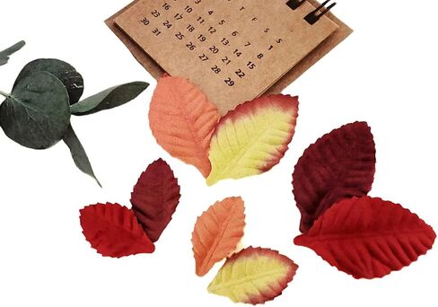 Leaves Roses Flower Mulberry Paper Crafts Leaves Artificial Flowers Leaf Cut Out Paper for Scrapbooking Wedding Doll House Supplies Card. (White) in Kuwait