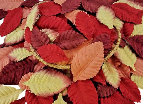 Leaves Roses Flower Mulberry Paper Crafts Leaves Artificial Flowers Leaf Cut Out Paper for Scrapbooking Wedding Doll House Supplies Card. (White) in Kuwait