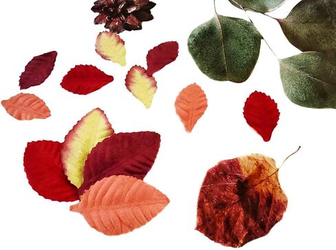 Leaves Roses Flower Mulberry Paper Crafts Leaves Artificial Flowers Leaf Cut Out Paper for Scrapbooking Wedding Doll House Supplies Card. (White) in Kuwait