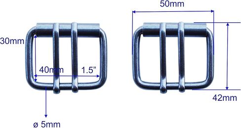 4 Pieces 40mm Replacement Roller Belt Buckle,1½ Inch Double Pin DIY Leathercraft Hardware Garment Army Belt Buckle in Kuwait