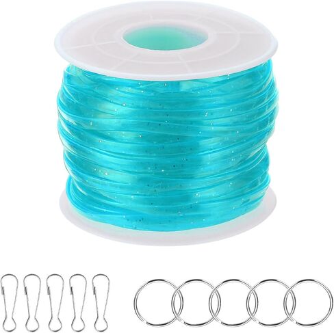 مجموعة سلسلة Patikil Lanyard ، PVC Glitters البلاستيك وضع الأسلاك الحبل ، الحرف اليدوية ، الأساور ، سلاسل المفاتيح ، الأزرق الساطع in Kuwait