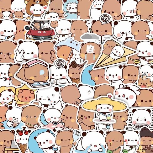 164 Pieces Bubu and Dudu Bears Scrapbook Stickers, Outdoor Hiking Travel Sticker for Scrapbooking Cute Decoration Decal for Phone Case Water Bottle Luggage Journaling Decorative (164 Pieces) in Kuwait