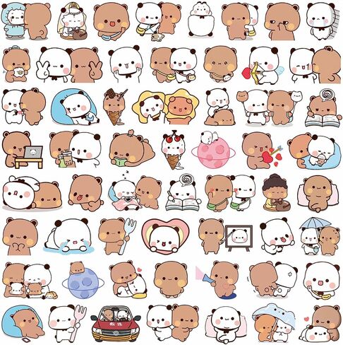 164 Pieces Bubu and Dudu Bears Scrapbook Stickers, Outdoor Hiking Travel Sticker for Scrapbooking Cute Decoration Decal for Phone Case Water Bottle Luggage Journaling Decorative (164 Pieces) in Kuwait