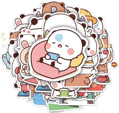 164 Pieces Bubu and Dudu Bears Scrapbook Stickers, Outdoor Hiking Travel Sticker for Scrapbooking Cute Decoration Decal for Phone Case Water Bottle Luggage Journaling Decorative (164 Pieces) in Kuwait