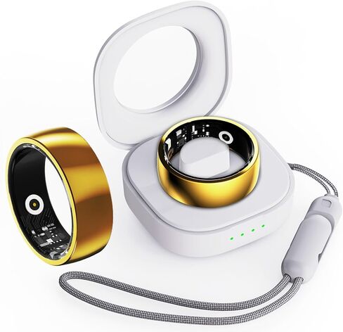 Smart Ring Heart Rate Monitor Fitness Ring Blood Pressure Sleep Tracker Fitness Tracker Pedometer Calories Step Counter Waterproof Smart Rings for Men Women with Charging Case in Kuwait