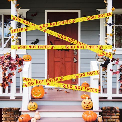 بكرة شريط تحذير بطول 164 قدمًا - عرض 3 بوصة لتغطية إضافية - مثالية لتزيين مسرح الجريمة في الأماكن المغلقة/الخارجية، وديكورات نوافذ الأبواب وإعداد حفلات الهالوين - H1 in Kuwait