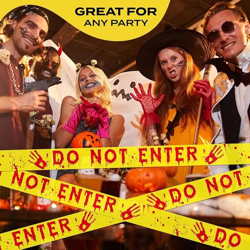 بكرة شريط تحذير بطول 164 قدمًا - عرض 3 بوصة لتغطية إضافية - مثالية لتزيين مسرح الجريمة في الأماكن المغلقة/الخارجية، وديكورات نوافذ الأبواب وإعداد حفلات الهالوين - H1 in Kuwait