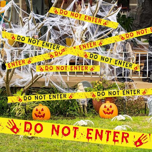 بكرة شريط تحذير بطول 164 قدمًا - عرض 3 بوصة لتغطية إضافية - مثالية لتزيين مسرح الجريمة في الأماكن المغلقة/الخارجية، وديكورات نوافذ الأبواب وإعداد حفلات الهالوين - H1 in Kuwait