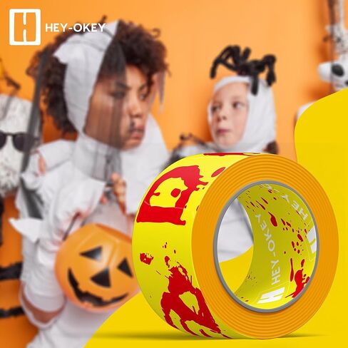 بكرة شريط تحذير بطول 164 قدمًا - عرض 3 بوصة لتغطية إضافية - مثالية لتزيين مسرح الجريمة في الأماكن المغلقة/الخارجية، وديكورات نوافذ الأبواب وإعداد حفلات الهالوين - H1 in Kuwait