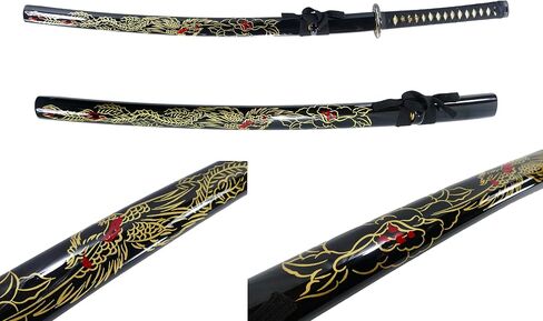 Makoto Hand Forged Razor Sharp 41" Black Samurai Katana Sword - Hand Painted High Gloss Black Scabbard in Saudi Arabia