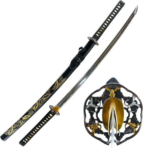 Makoto Hand Forged Razor Sharp 41" Black Samurai Katana Sword - Hand Painted High Gloss Black Scabbard in Saudi Arabia