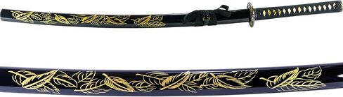 Makoto Hand Forged Razor Sharp 41" Black Samurai Katana Sword - Hand Painted High Gloss Black Scabbard in Saudi Arabia