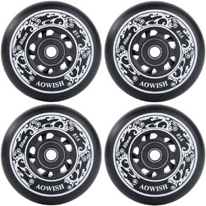 4-Pack Inline Skate Wheels Outdoor Asphalt Formula 85A Hockey Roller Blades Replacement Wheel with Bearings ABEC-9 and Floating Spacers