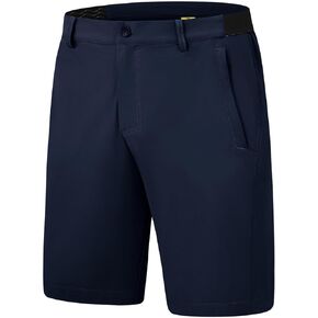 Men's Golf Shorts 9 Inches Dry Fit Stretch Flat Front Dress Work Hiking Shorts Zipper Pockets