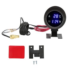 Water Temperature Gauge for Car, DC 9V‑36V LED Digital Voltmeter Kit with Mounting Bracket, Blue LED Water Temperature Meter for Car Motorcycle ATV Cart