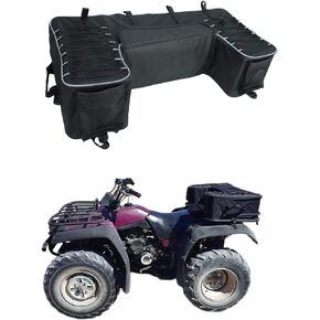 ATV Storage Bags ATV Rear Seat Gear Bag Water-Resistant w/Cushion, Large Capacity ATV Cargo Bag Compatible with Arctic Cat, Brute Force, Sportsman, (Black, 11LBS Maximum Load on the Top of the Bag) in Kuwait