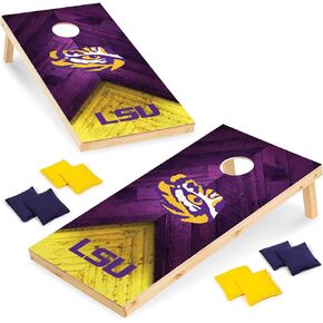 Wild Sports 2' x 4' Regulation Size Solid Wood College Cornhole Set with Direct Print HD Team Graphics Great Gift for Any NCAA Fan! Bean Bag Toss Family Outdoor Game