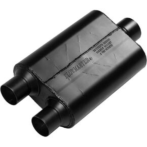 NEW FLOWMASTER 40 SERIES CHAMBERED MUFFLER,OVAL,BLACK,DUAL 2.5" INLET & 3" CENTER OUTLET,19" OVERALL LENGTH