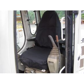 Heavy Equipment Excavator Black Canvas High Back Seat Cover Made in USA