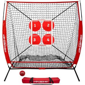 PowerNet German Marquez Pitch Perfect Targets, Practice Net and Strike Zone Attachment Bundle | Baseball Softball Pitching Trainer | 3 Size Set | Increase Accuracy
