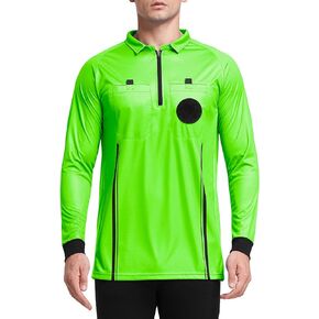 FitsT4 Sports Men's Pro Soccer Referee Jersey Long Sleeve Ref Shirt