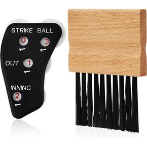 SAVITA 2pcs Umpire Accessories Set, 4 Wheels Umpire Indicator Umpire Indicator Baseball Umpire Brush Baseball Counter Clicker for Scorekeeper Recording Outs Innings Balls