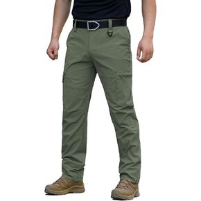 CARWORNIC Men's Quick Dry Hiking Pants Lightweight Water-Resistant Travel Fishing Outdoor Pants with Zipper Pockets