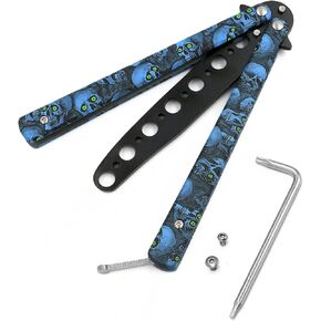 MORDEN MS Practice Finger Trainer Tool, Steel Metal Folding Balisong Tool with Latch for Training and Practicing Flipping Tricks