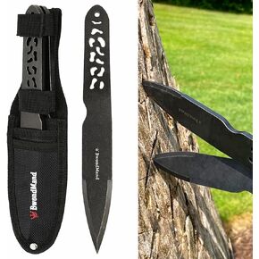 Throwing Spikes Set, 9.25 inches Throwing Set 0.236" Thick Stainless Steel Throwing Spikes, 3 Pack Throwing Set with Nylon Sheath for Beginners or an Expert