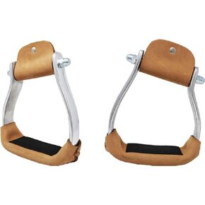 Horse Western Light-Weight Aluminum Angled Slanted Barrel Race Stirrups 51135SL