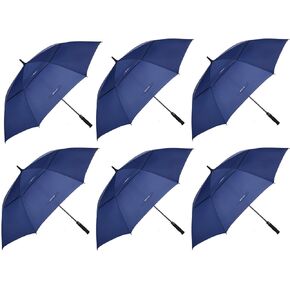 MRTLLOA 6 Pack Golf Umbrella 68/62 Inch Large Oversize Double Canopy Vented Automatic Open Stick Umbrellas for Men & Women