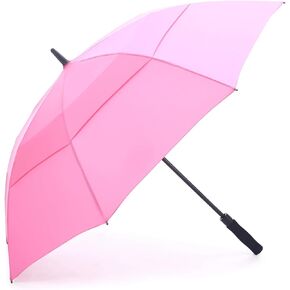RUMBRELLA 55/62 Inch UV Golf Umbrella Large Oversize Double Canopy Vented Windproof Auto Open Stick Umbrella