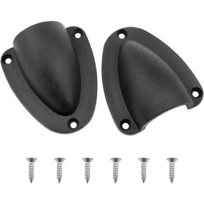 Lovelysp Plastic Clamshell Vents Nylon Marine Sensor Wiring Covers with Mounting Screws for Suitable for Marine Outdoor Applications Black -2PCS
