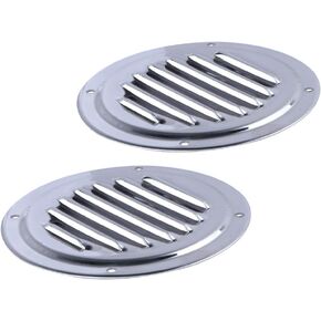 Hoffen 2 Pack Stainless Steel 5Inch Stamped Louvered Vent Round Ventilation Plate Vent Butterfly Air Vent Gill Plate for Marine Boats Accessories in Kuwait