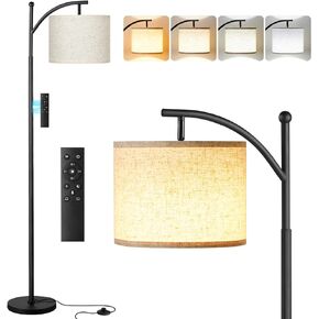 Ambimall Floor Lamps for Living Room - Remote Control and Stepless Dimmable Bulb, Colors Temperature & Brightness Adjustable, 9W Bulb Included, Modern Floor Lamp for Bedroom Office Dorm Room in Kuwait