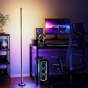 2PCS RGB Floor Lamp, Bluetooth APP and Remote Control 65" Smart Modern Standing Lamp Music Sync 16 Million DIY Colors Changing LED Floor Lamp with Heavy Base for LivingRoom Bedroom GameRoom