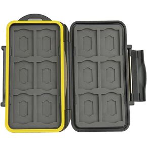 JJC MC-SDMSD24 Water-Resistant Holder Storage Memory Card Case for 12 SD Cards + 12 Micro SD Cards