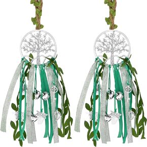 2 Pieces 10 Inches Witch Bells Protection for Door Knob Pagan Decor for Attracts Positive and Drive Out Negative Tree of Life Wind Chimes Wiccan Decoration Supplies for Home Room Decor