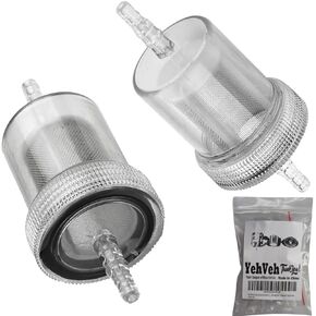 2 Pack Diesel In-Line Fuel Filter Kit Reusing Detachable Washable Stainless Mesh Inline Filters Replacement For 3/16" 5mm Hose Line Webasto Eberspacher Car Parking Air Heater System
