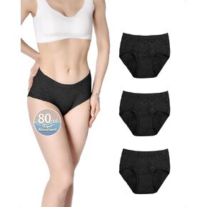 80ml Heavy Flow Absorbent Incontinence Underwear for Women, Washable Leakproof Panties, Underwear for Bladder Leakage Protection 3Pack(XXL)